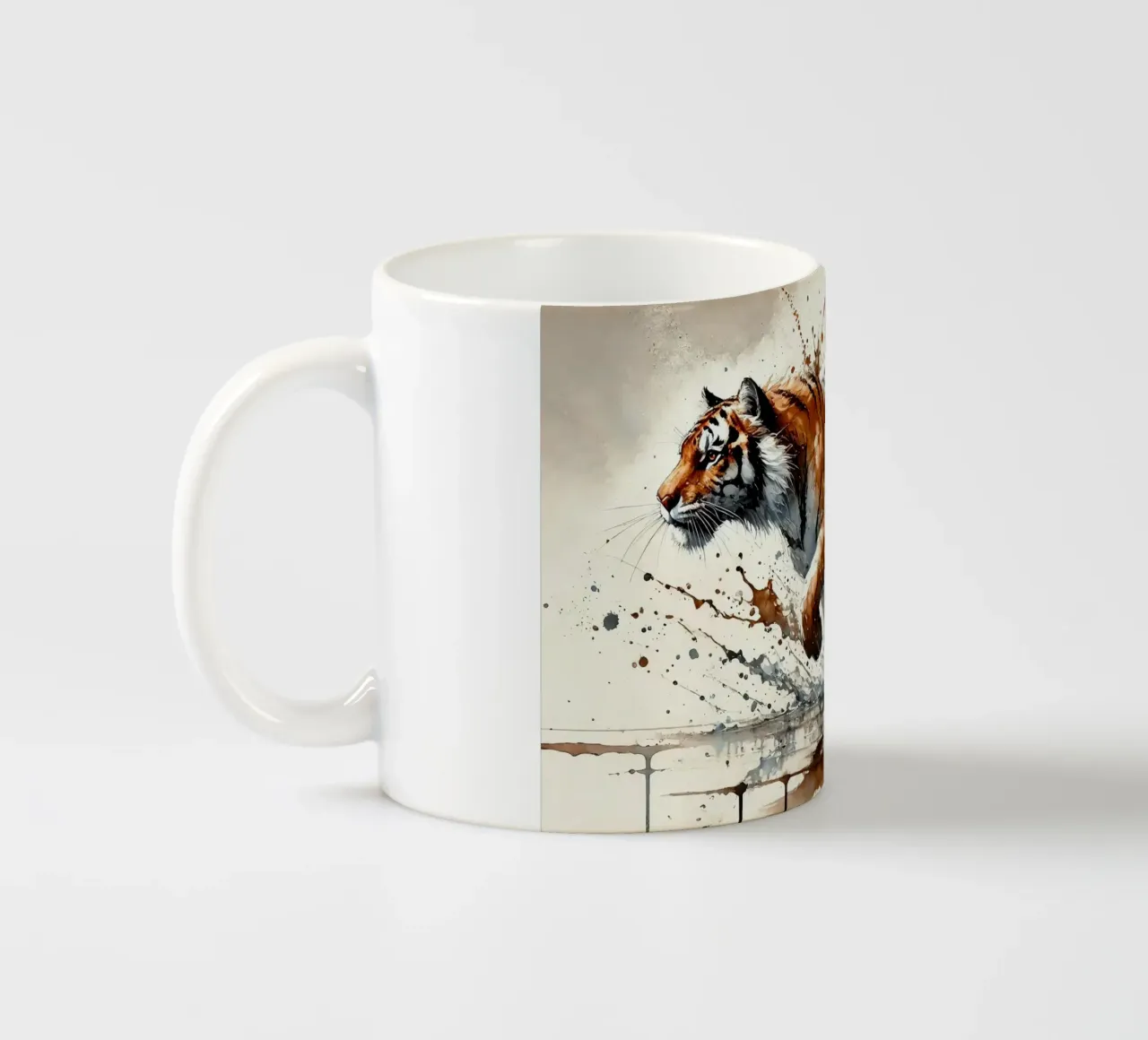 Tigre dinamica in movimento tazza in ceramica da Chromatic Fusion Studio