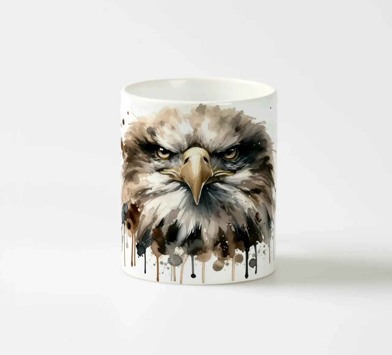 Eagle's Gaze Echoing Through Soft Hues ceramic mug by Chromatic Fusion Studio