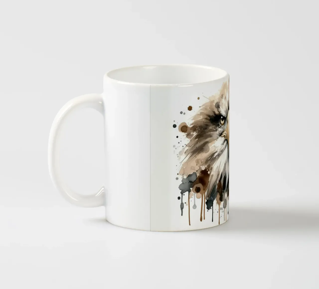 Eagle's Gaze Echoing Through Soft Hues ceramic mug by Chromatic Fusion Studio