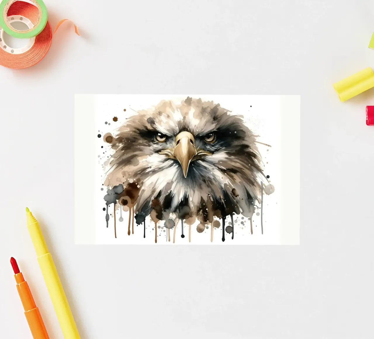Adelaarsblik weerkaatst door zachte tinten sticker van Chromatic Fusion Studio