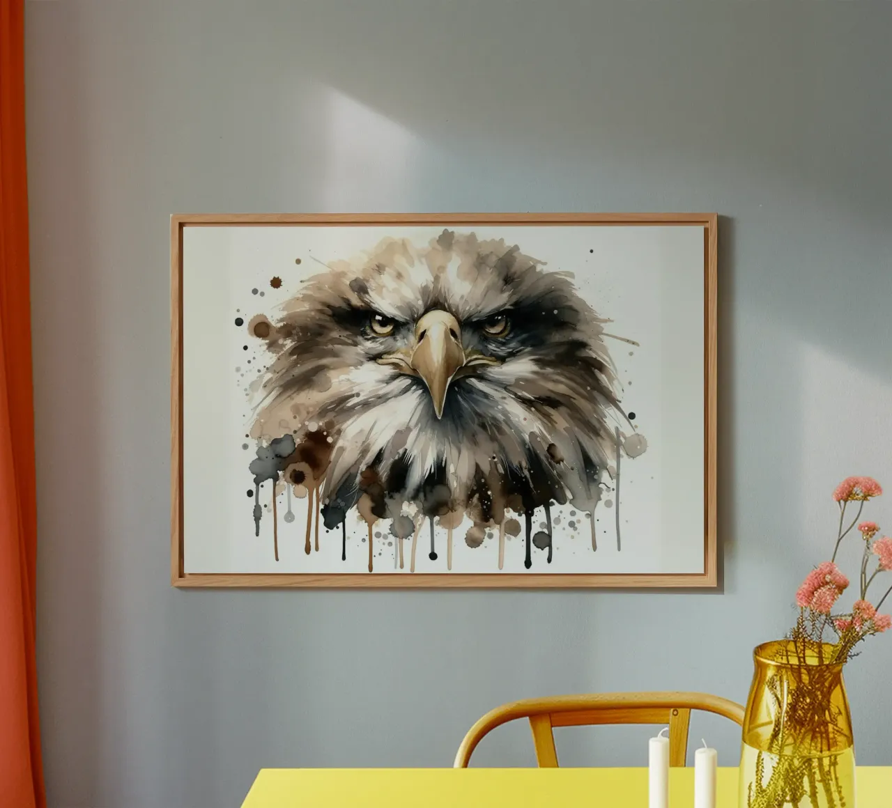 Eagle's Gaze Echoing Through Soft Hues alu-dibond by Chromatic Fusion Studio