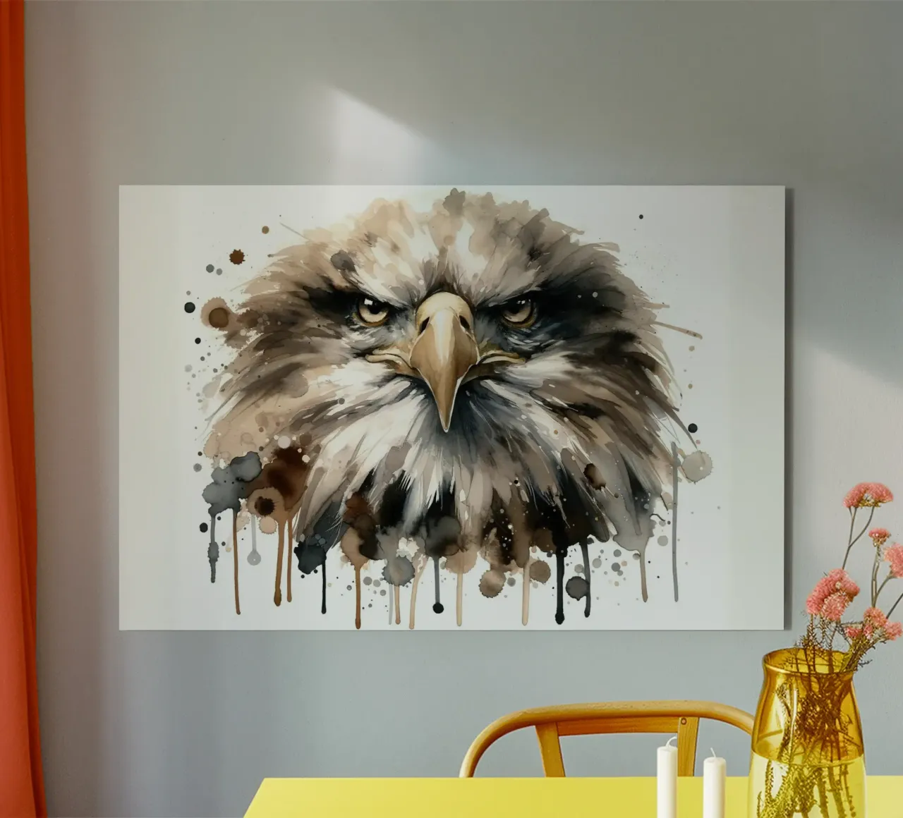 Eagle's Gaze Echoing Through Soft Hues alu-dibond by Chromatic Fusion Studio