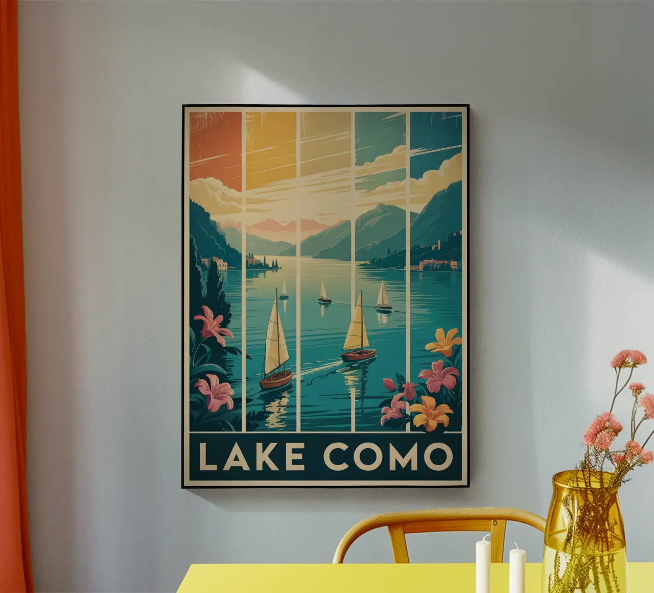 Comomeer acryl van Vintage Travel Art