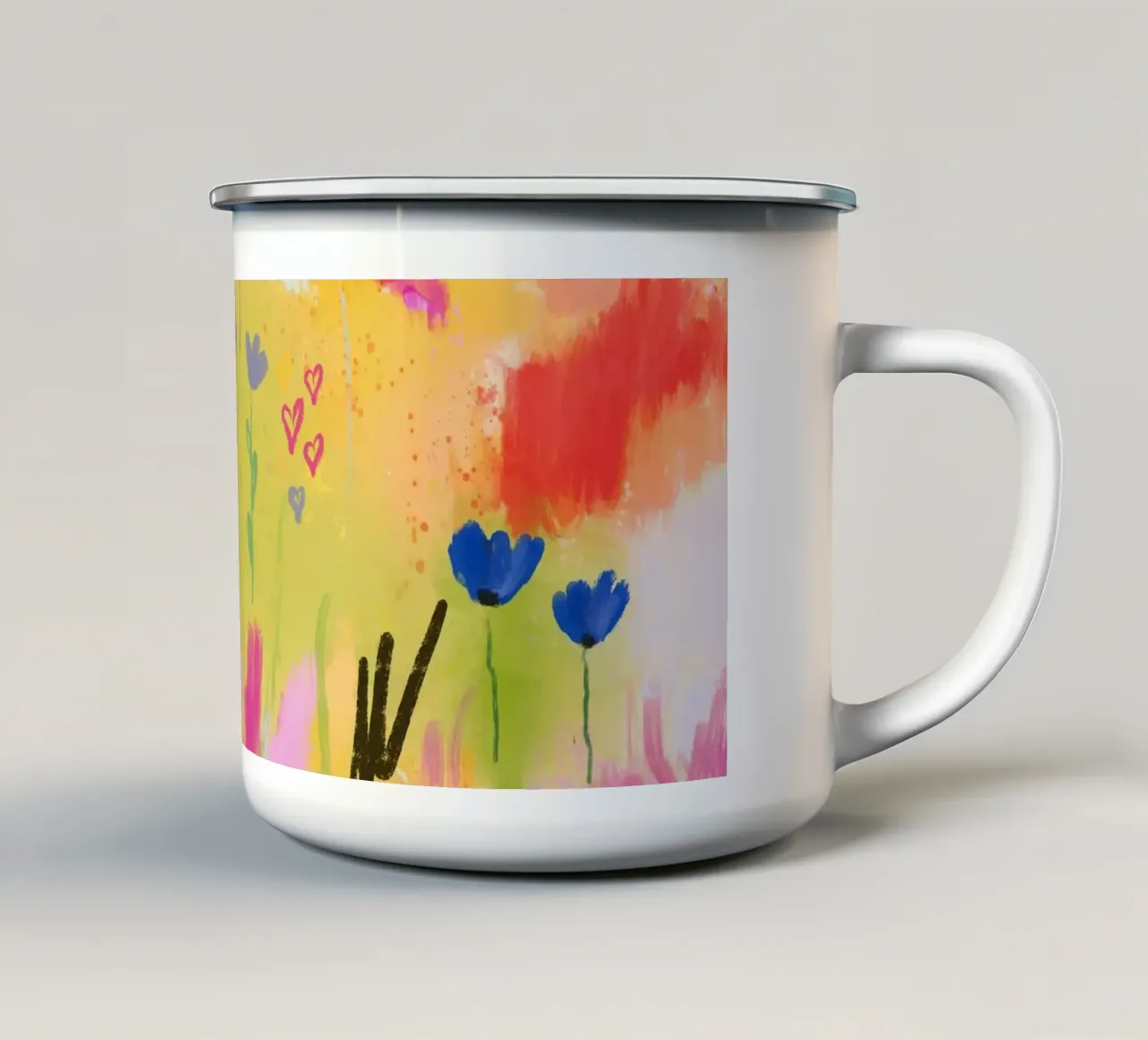 Abstrakte Blüten in Sommerlaune - Lovebloom tazza in smalto da Petra Lang