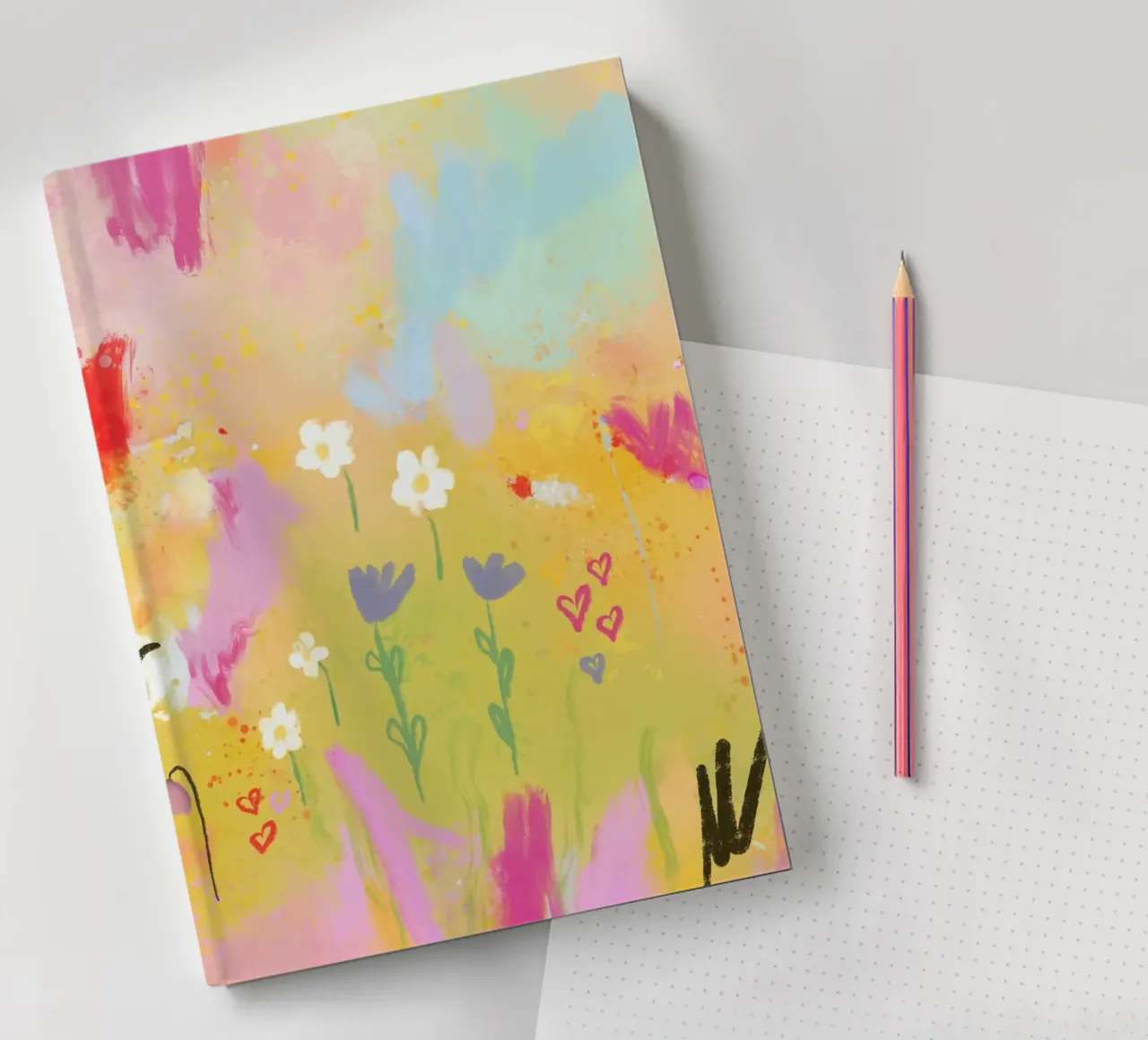 Abstrakte Blüten in Sommerlaune - Lovebloom notebook by Petra Lang