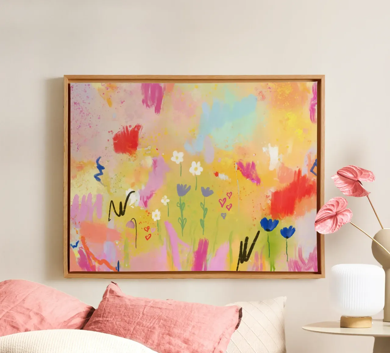 Abstrakte Blüten in Sommerlaune - Lovebloom canvas by Petra Lang