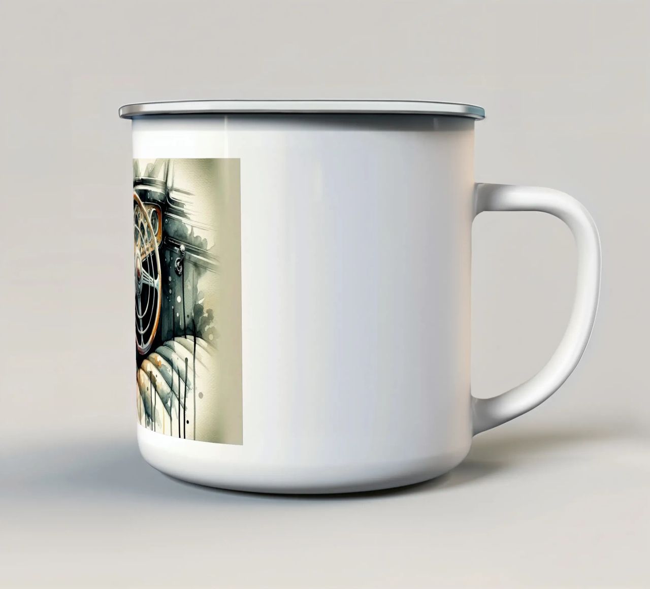 L'élégance d'une époque classique mug en émail de Chromatic Fusion Studio