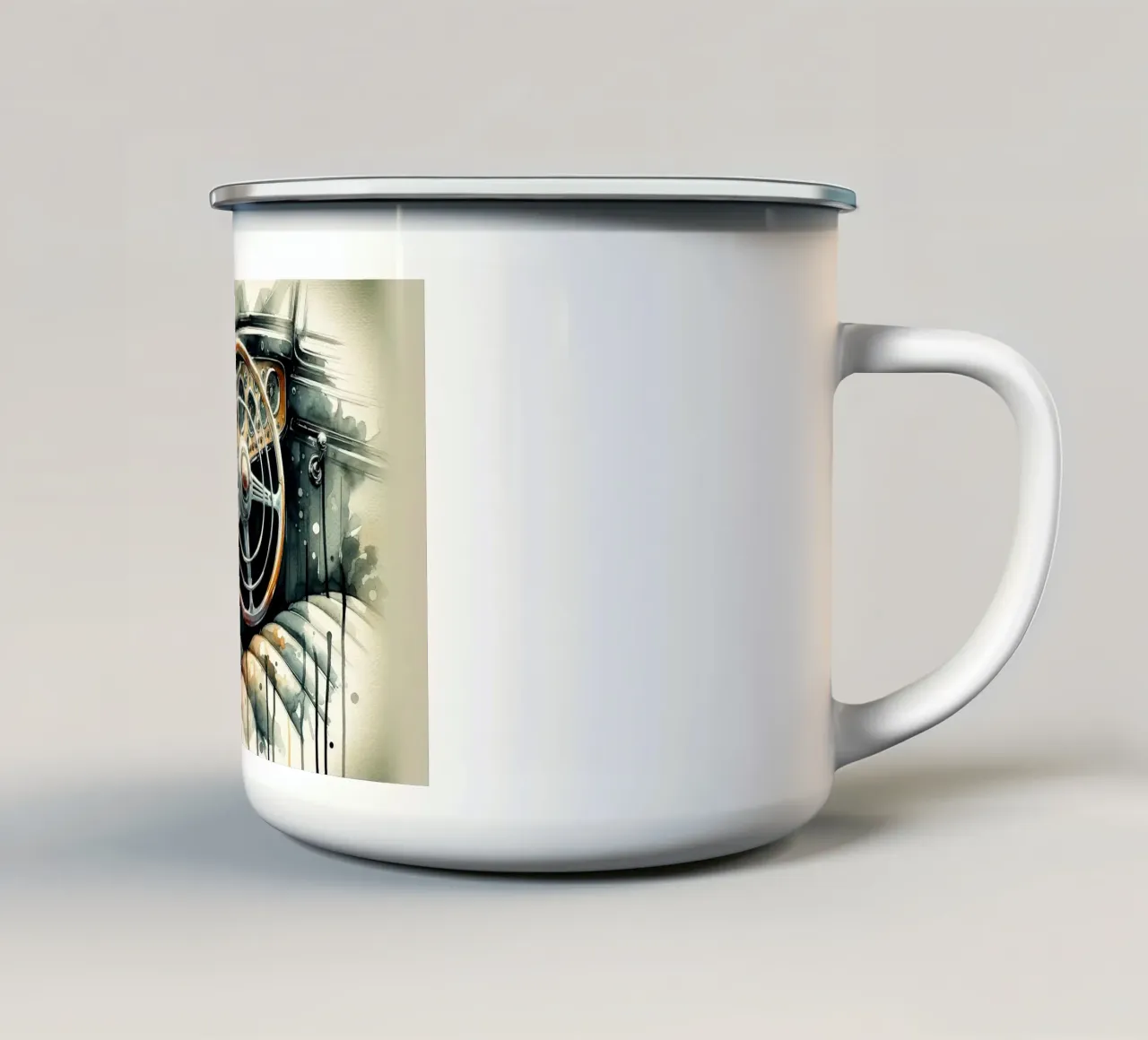 L'eleganza di un'epoca classica tazza in smalto da Chromatic Fusion Studio