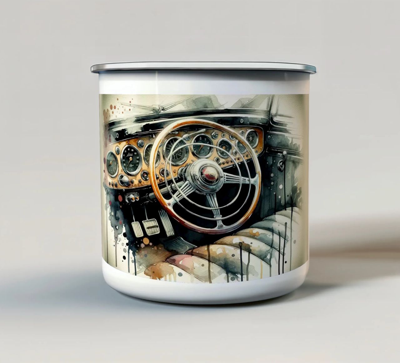 L'élégance d'une époque classique mug en émail de Chromatic Fusion Studio