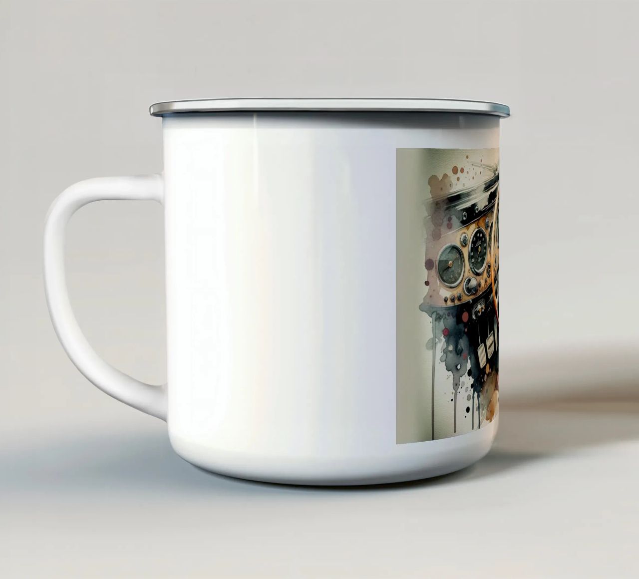 L'élégance d'une époque classique mug en émail de Chromatic Fusion Studio