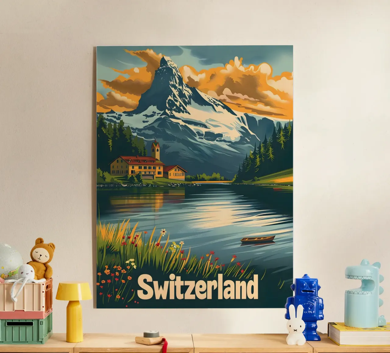 Schweiz vintage Reiseposter plexiglass da Vintage Travel Art