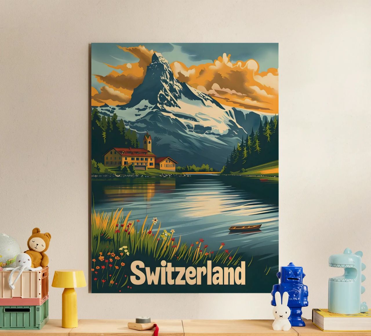 Schweiz vintage Reiseposter alluminio dibond da Vintage Travel Art