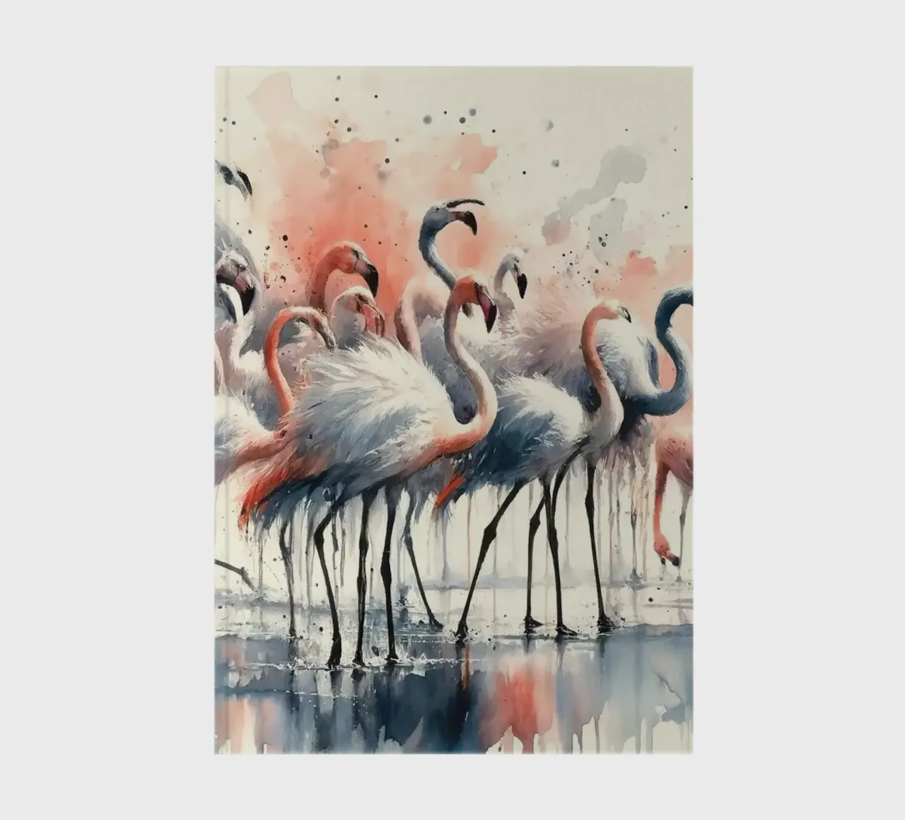 Elegance of Flamingos at Rest notebook by Chromatic Fusion Studio