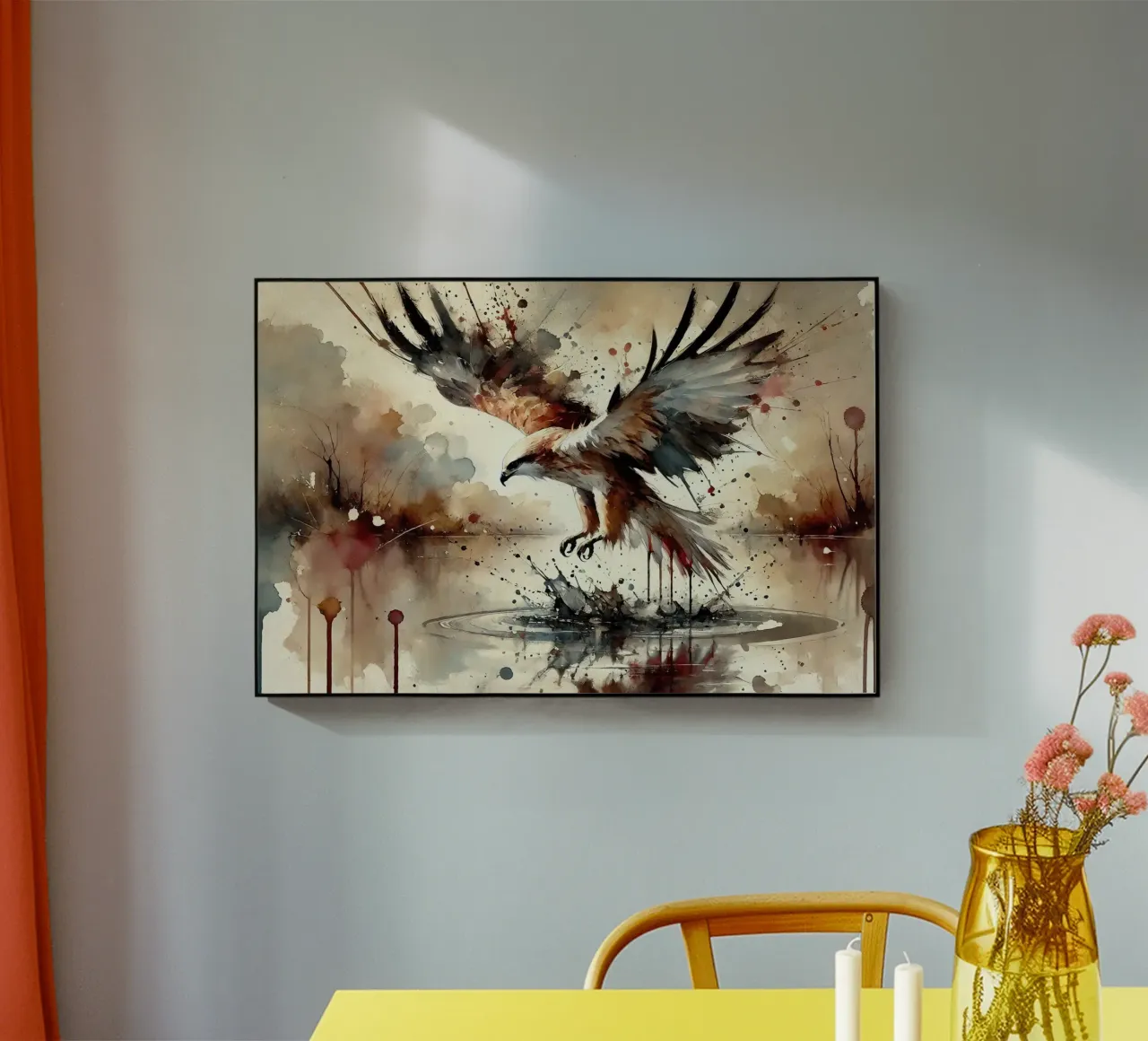Elegant Avian Splash acrylic glass by Chromatic Fusion Studio