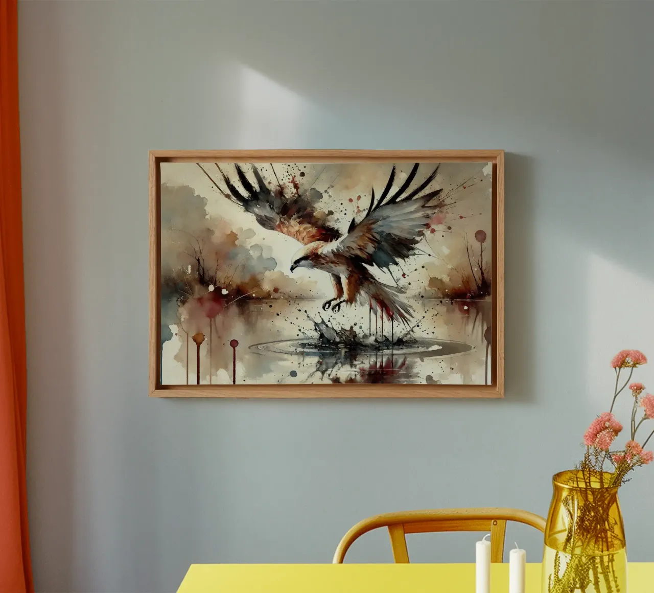 Elegant Avian Splash canvas by Chromatic Fusion Studio