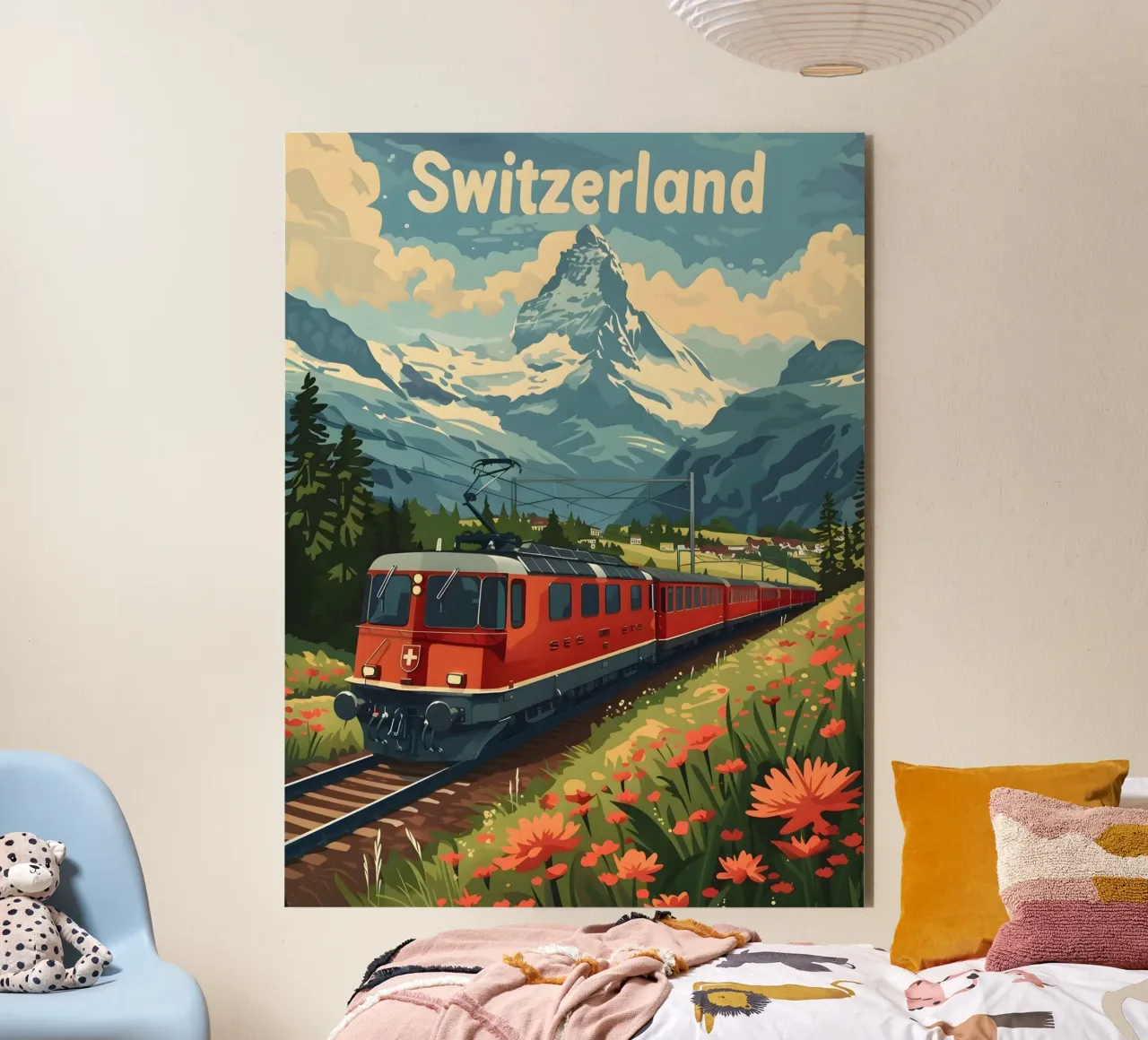 Schweiz Reiseposter alluminio dibond da Vintage Travel Art