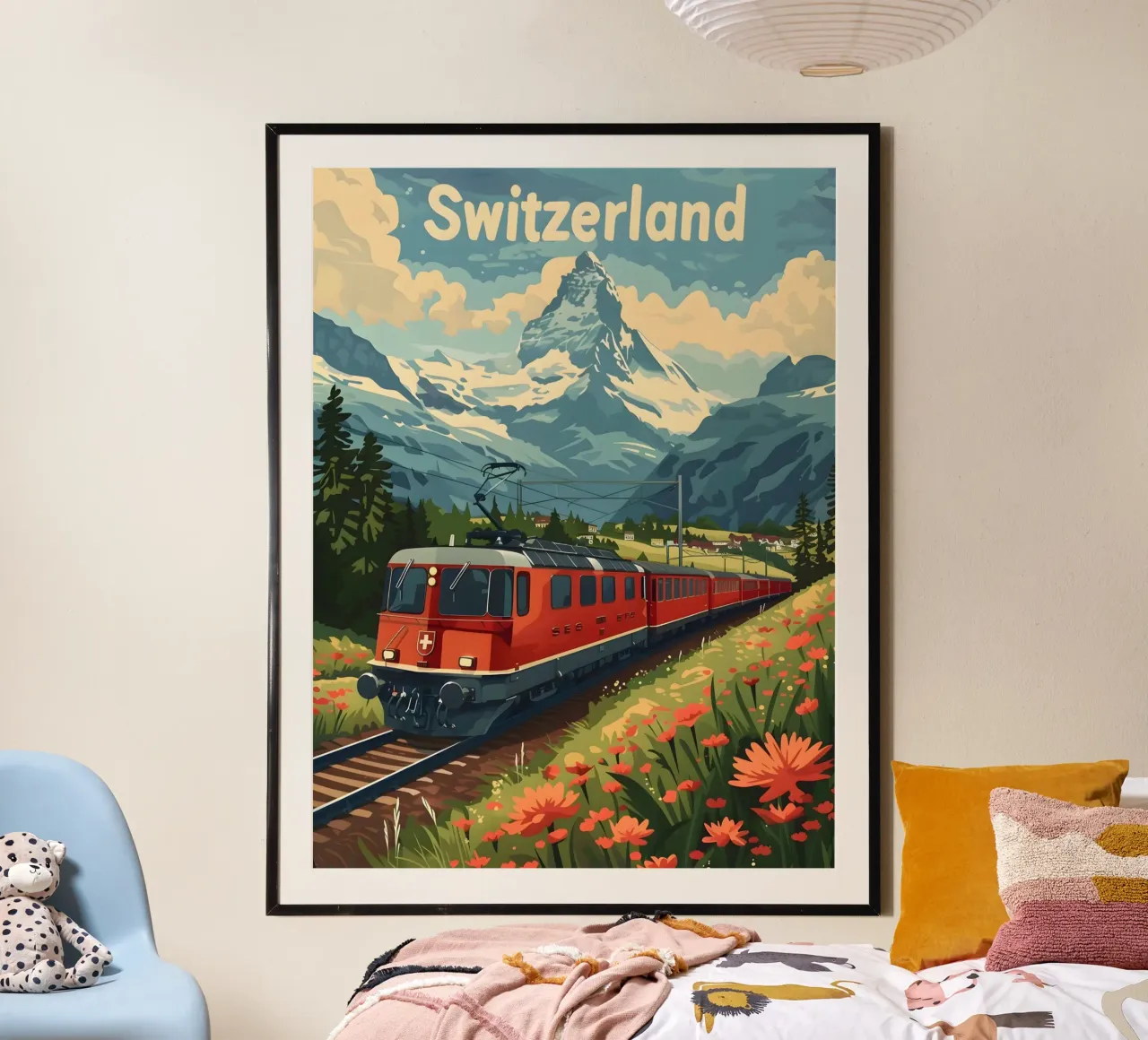 Schweiz Reiseposter Poster von Vintage Travel Art