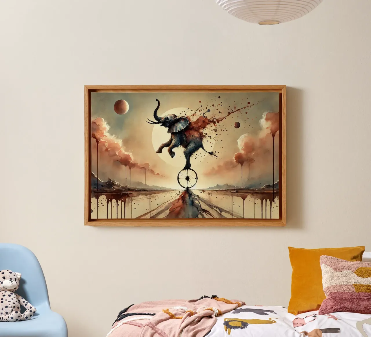 Elephant Balancing Act canvas by Chromatic Fusion Studio
