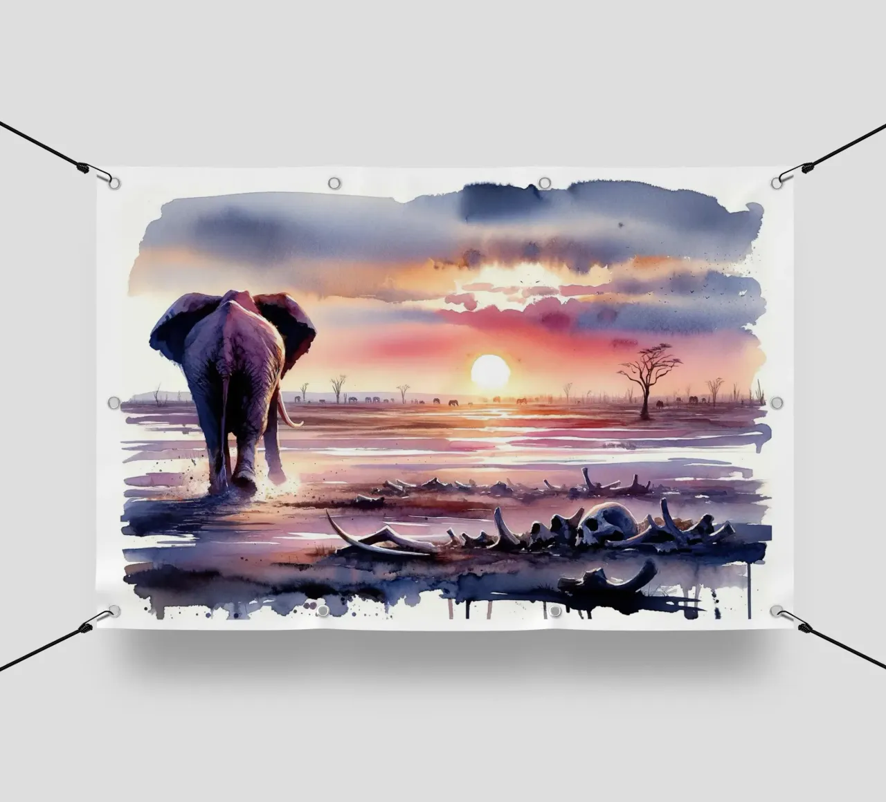 Elephant's Twilight Path pvc cover by Chromatic Fusion Studio