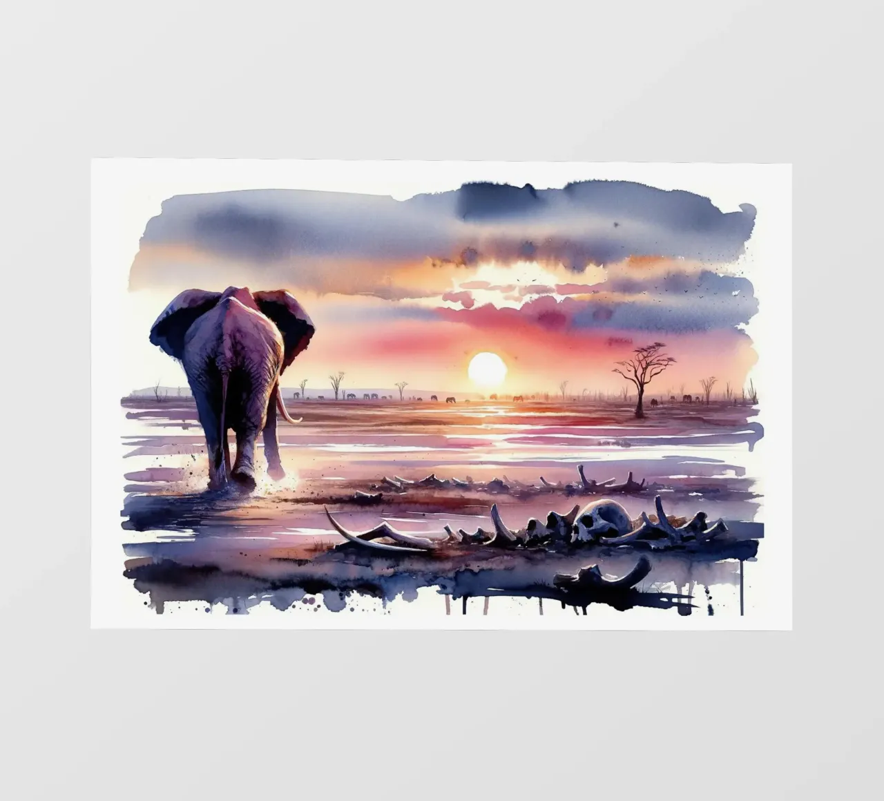 Elephant's Twilight Path pvc cover by Chromatic Fusion Studio