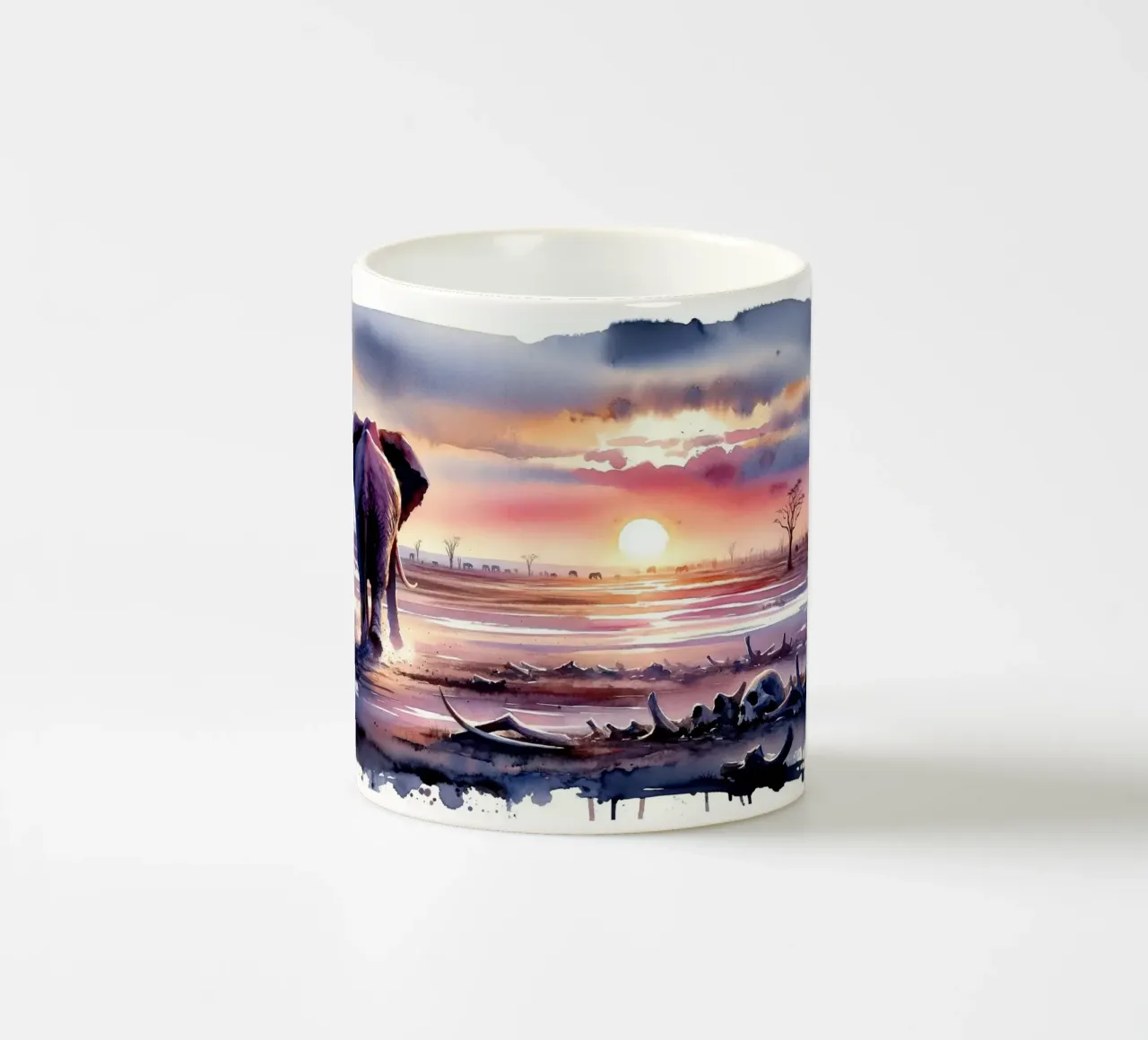 Elefantenpfad der Dämmerung Keramik Tasse von Chromatic Fusion Studio