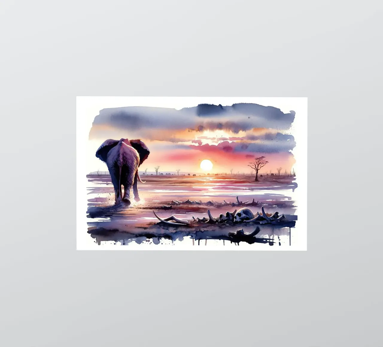 Elephant's Twilight Path sticker by Chromatic Fusion Studio