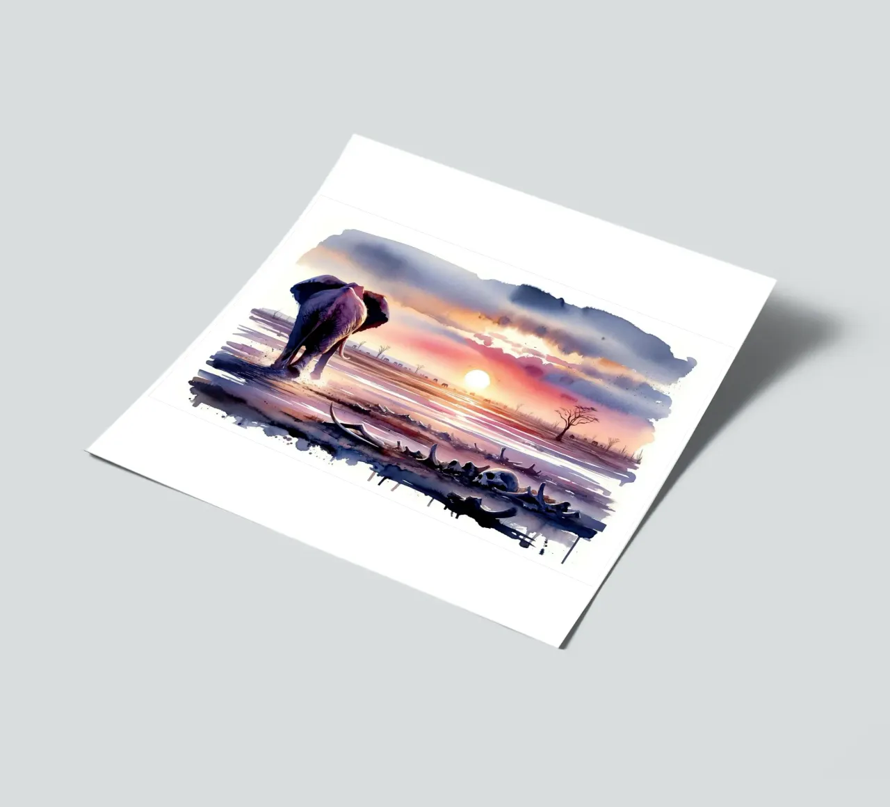 Elephant's Twilight Path sticker sheet by Chromatic Fusion Studio