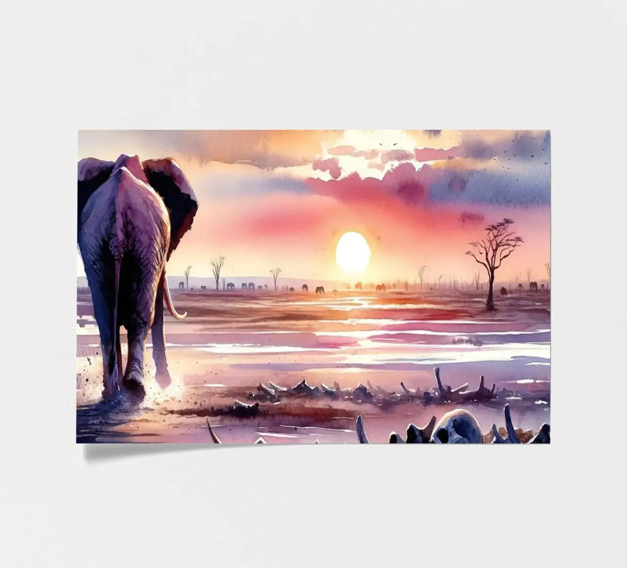 Elephant's Twilight Path sticker sheet by Chromatic Fusion Studio