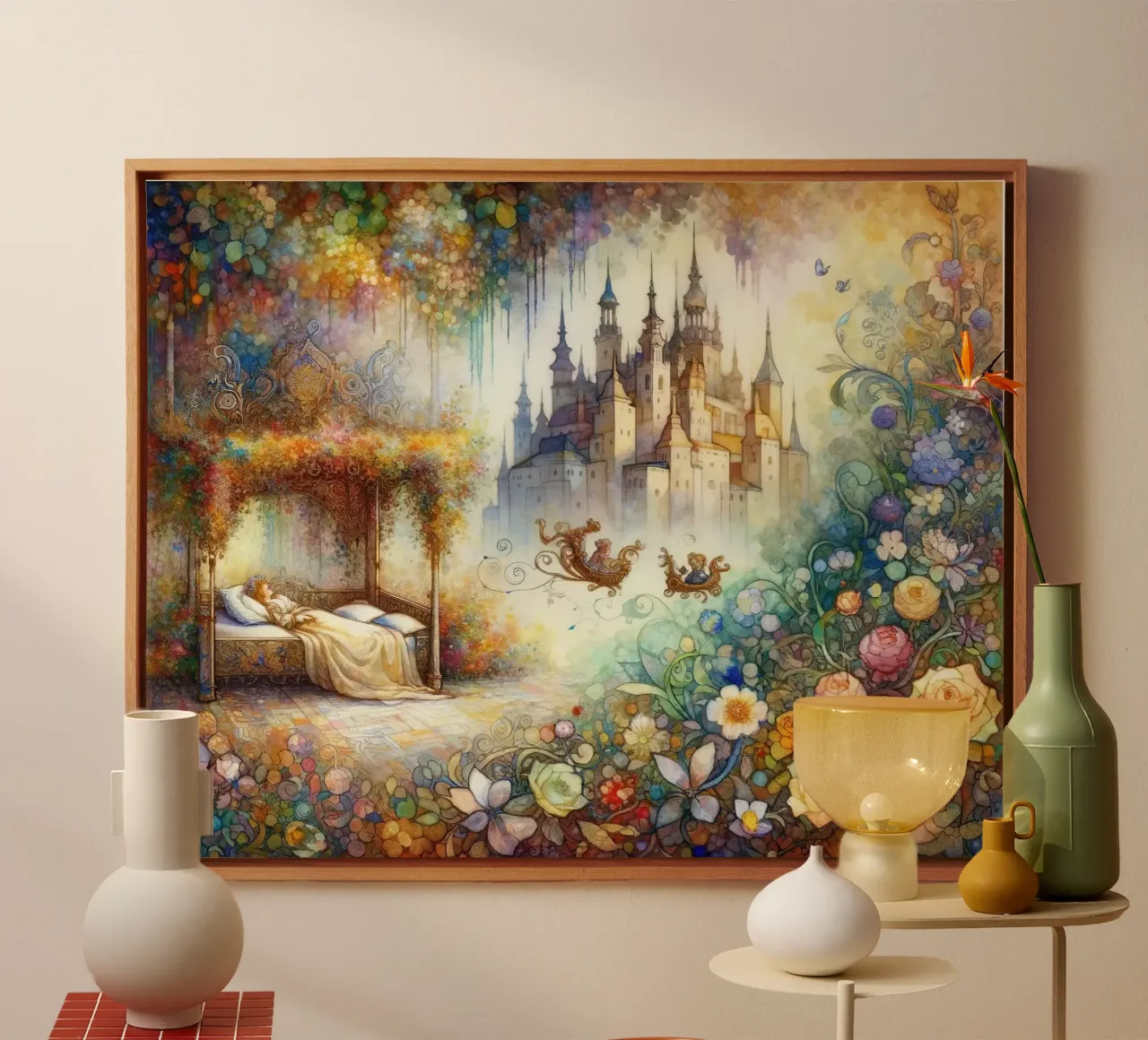 Enchanted Castle Dreams canvas with Floater frame by Chromatic Fusion Studio