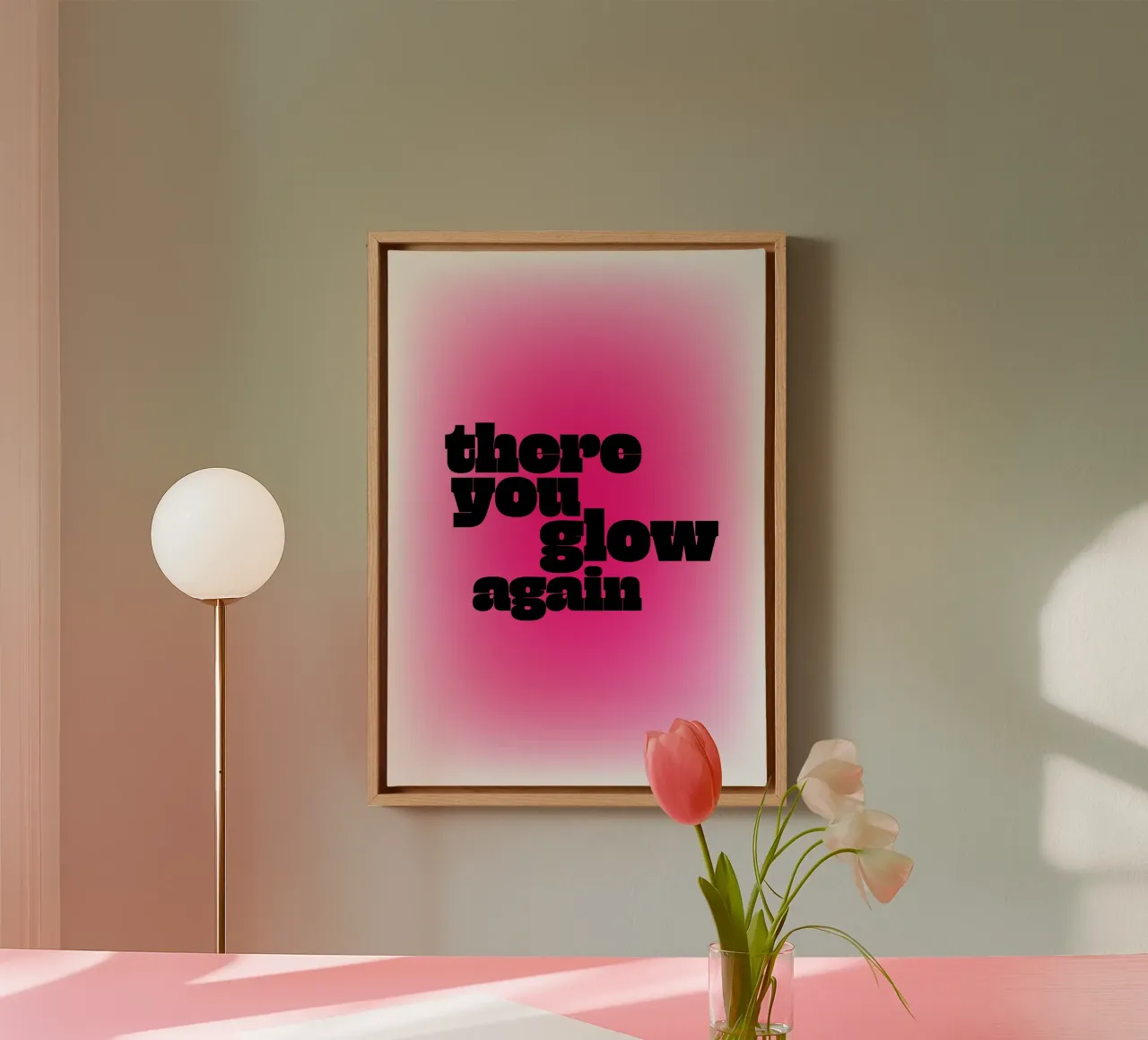 glow again - black tela con Cornice a cassetta da be.