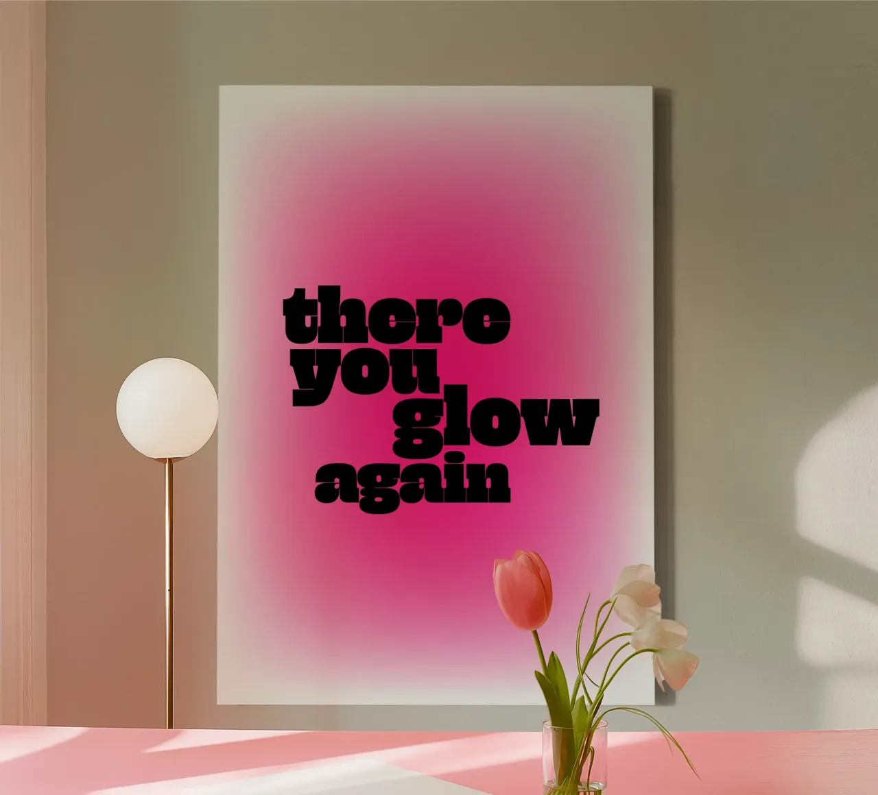 glow again - black tela con Cornice a cassetta da be.