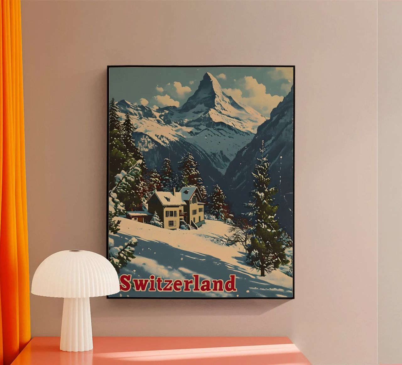 Schweiz Alpen Acryl-Glas von Vintage Travel Art