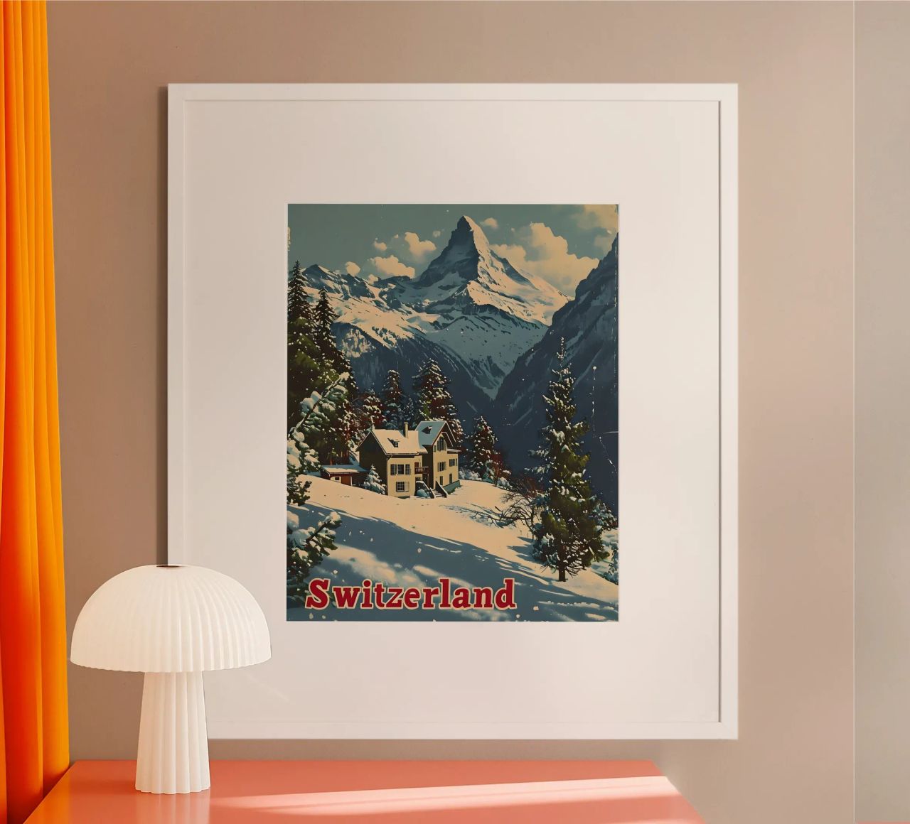 Schweiz Alpen Poster von Vintage Travel Art