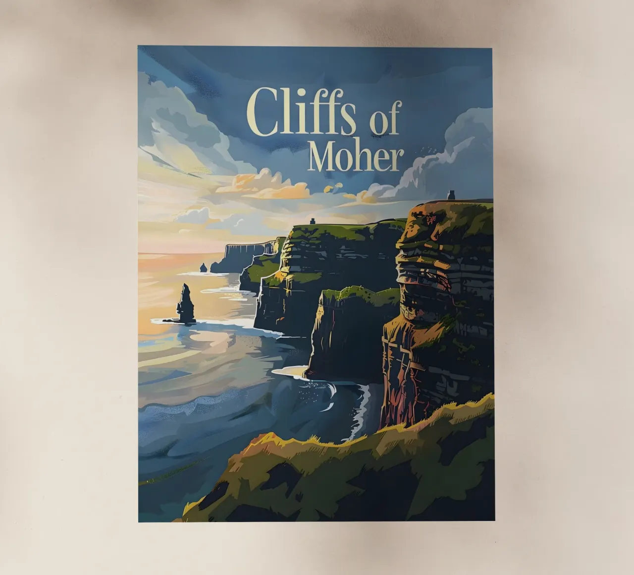 Cliffs of Moher pellicola backlit da Vintage Travel Art