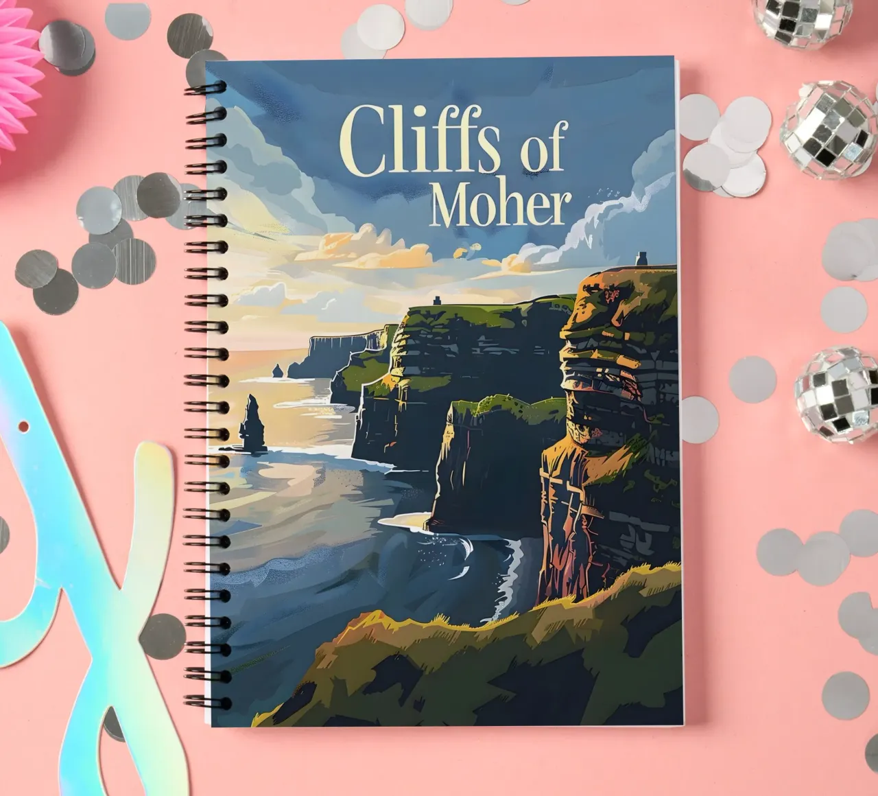 Cliffs of Moher Ringbuch von Vintage Travel Art