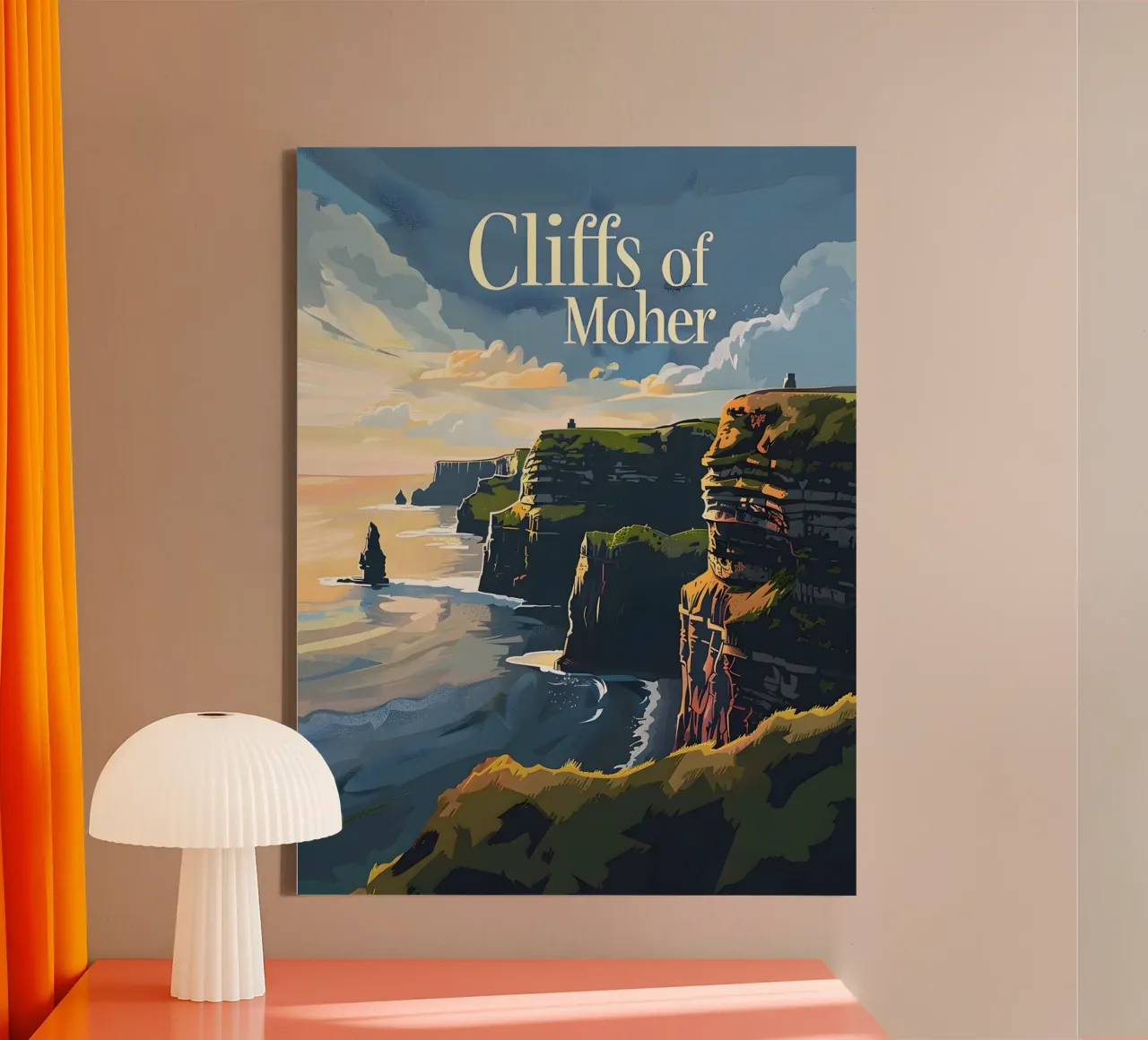 Cliffs of Moher tela da Vintage Travel Art