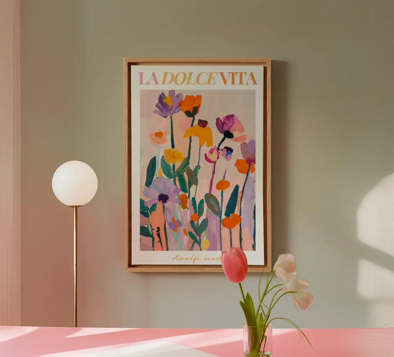 Abstract Flower Print, Modern Floral Art, Botanical Print canvas with Floater frame by Boheme