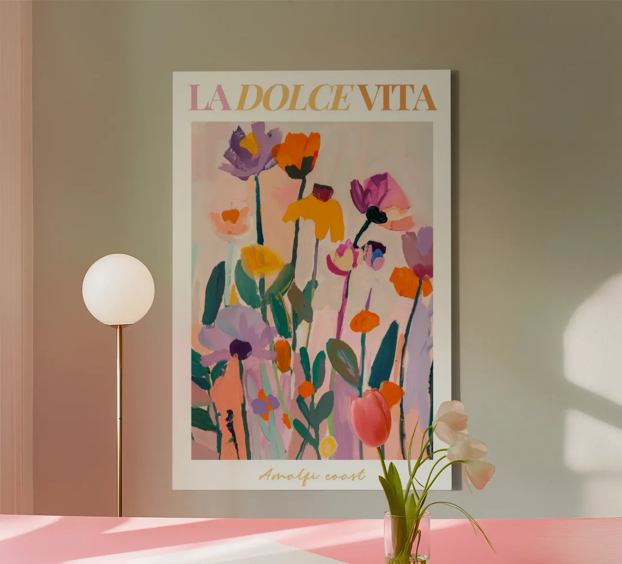 Abstract Flower Print, Modern Floral Art, Botanical Print canvas with Floater frame by Boheme