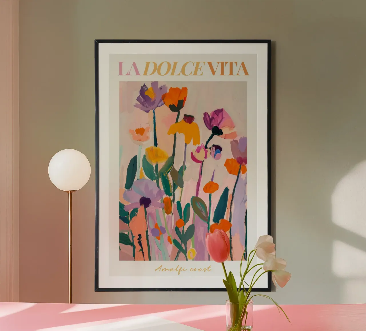 Abstracte bloemenprint, moderne bloemsierkunst, botanische print poster van Boheme