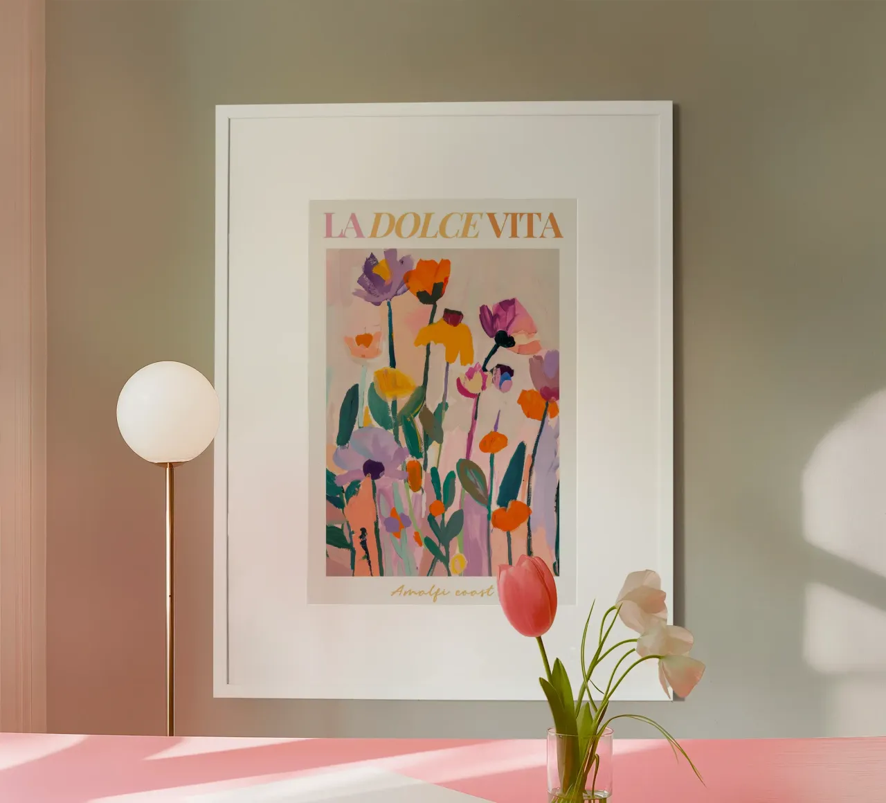 Abstracte bloemenprint, moderne bloemsierkunst, botanische print poster van Boheme
