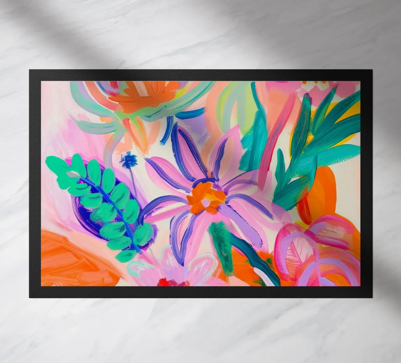 Heldere bloemenprint, abstracte bloemenposter deurmat van Boheme