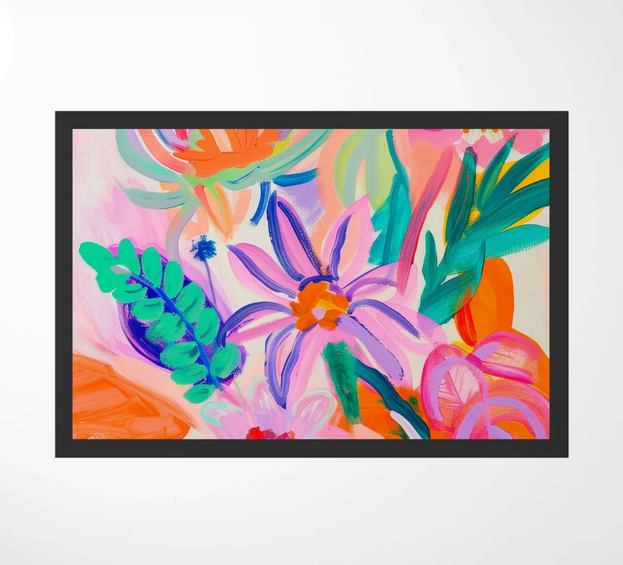 Heldere bloemenprint, abstracte bloemenposter deurmat van Boheme