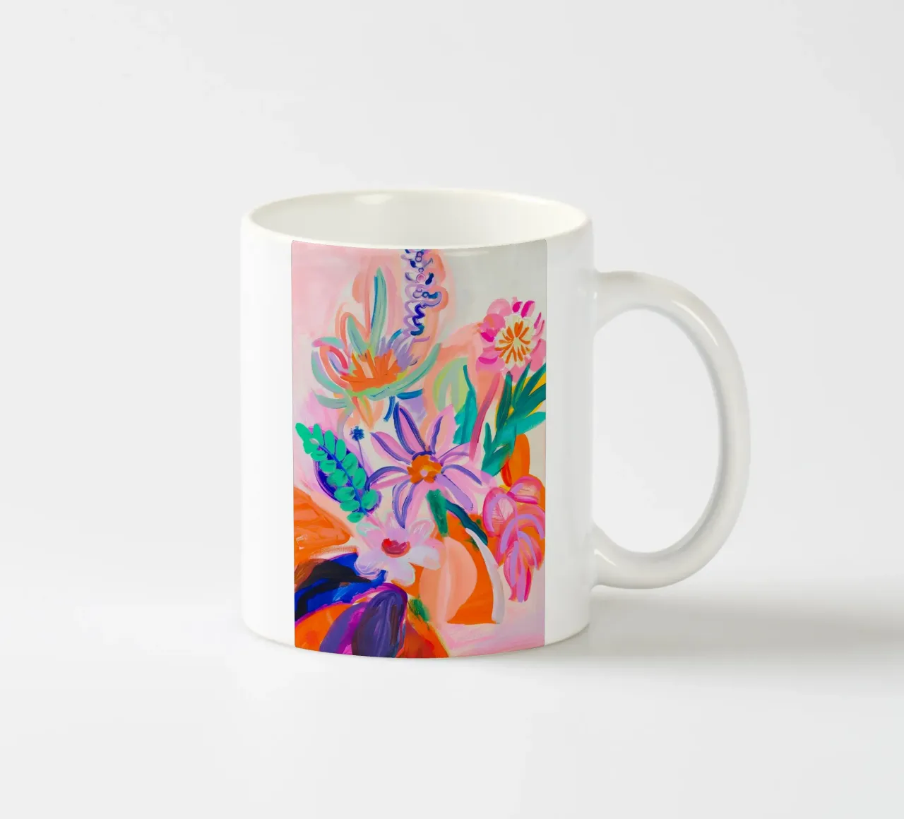 Heldere bloemenprint, abstracte bloemenposter keramische mok van Boheme