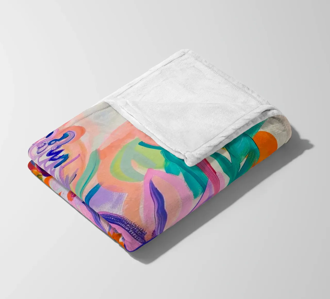 Heldere bloemenprint, abstracte bloemenposter fleecedeken van Boheme