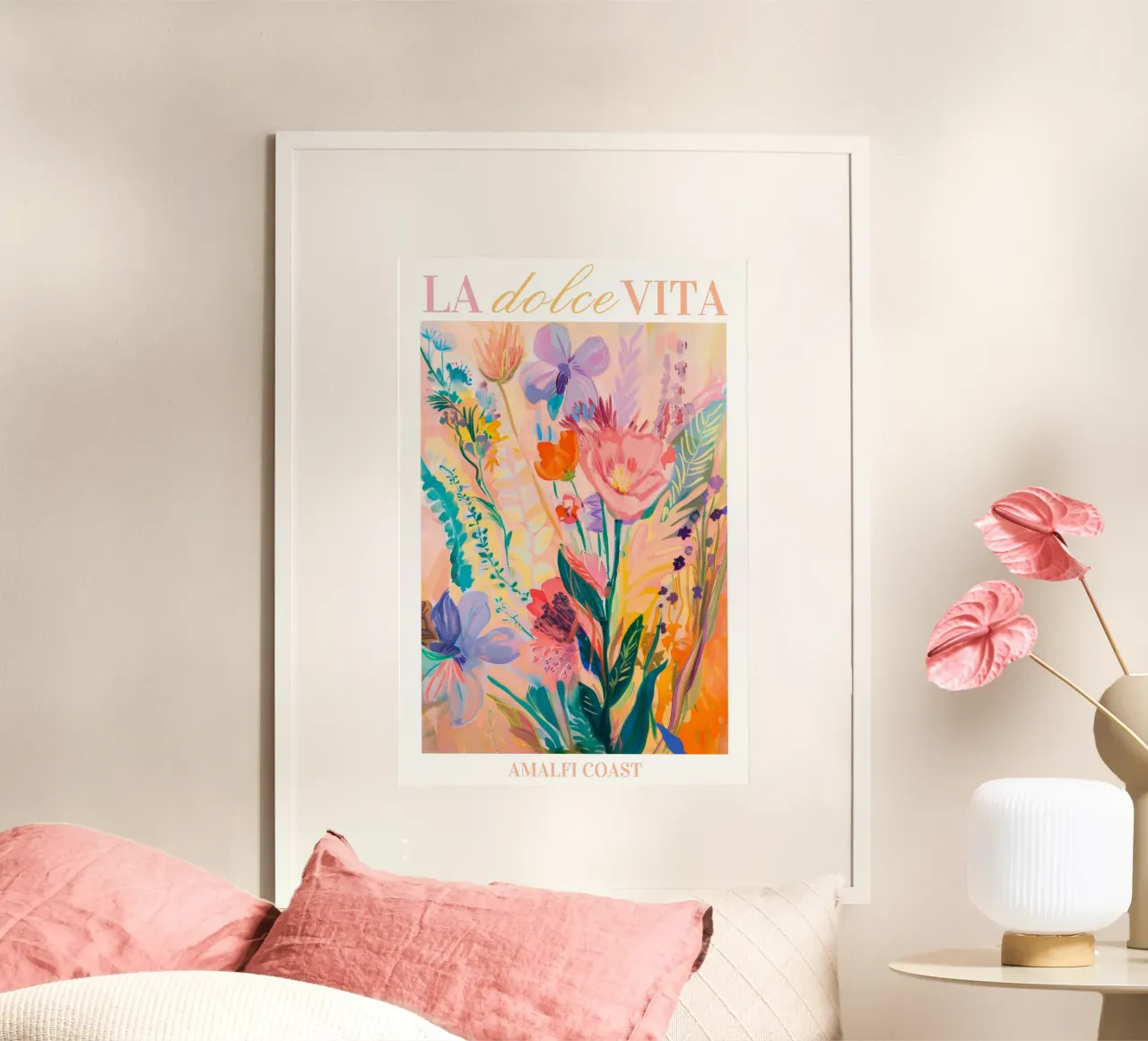 Mercato dei fiori La Dolce Vita, Poster floreale, Fiori astratti poster da Boheme