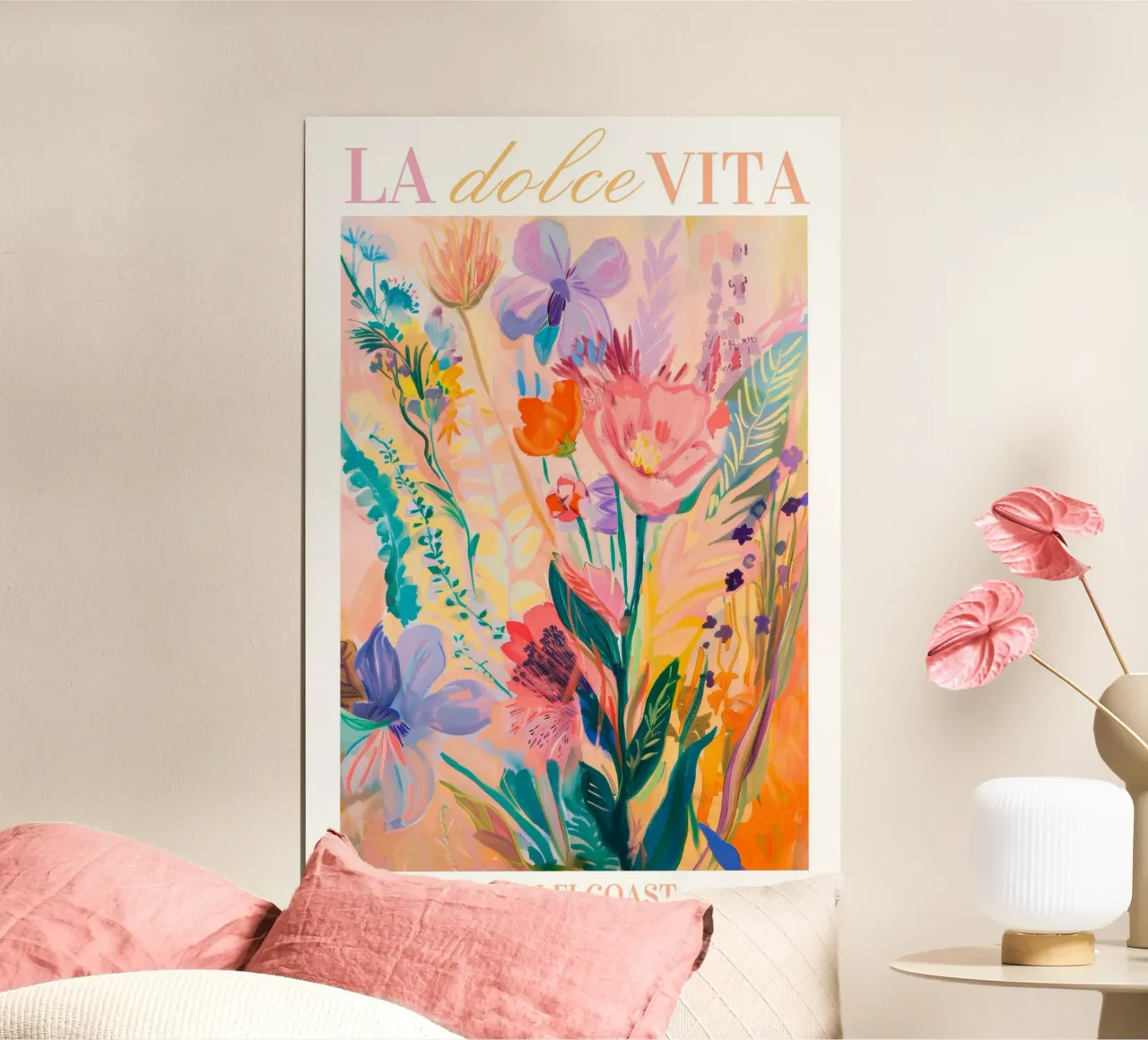 Mercato dei fiori La Dolce Vita, Poster floreale, Fiori astratti poster da Boheme