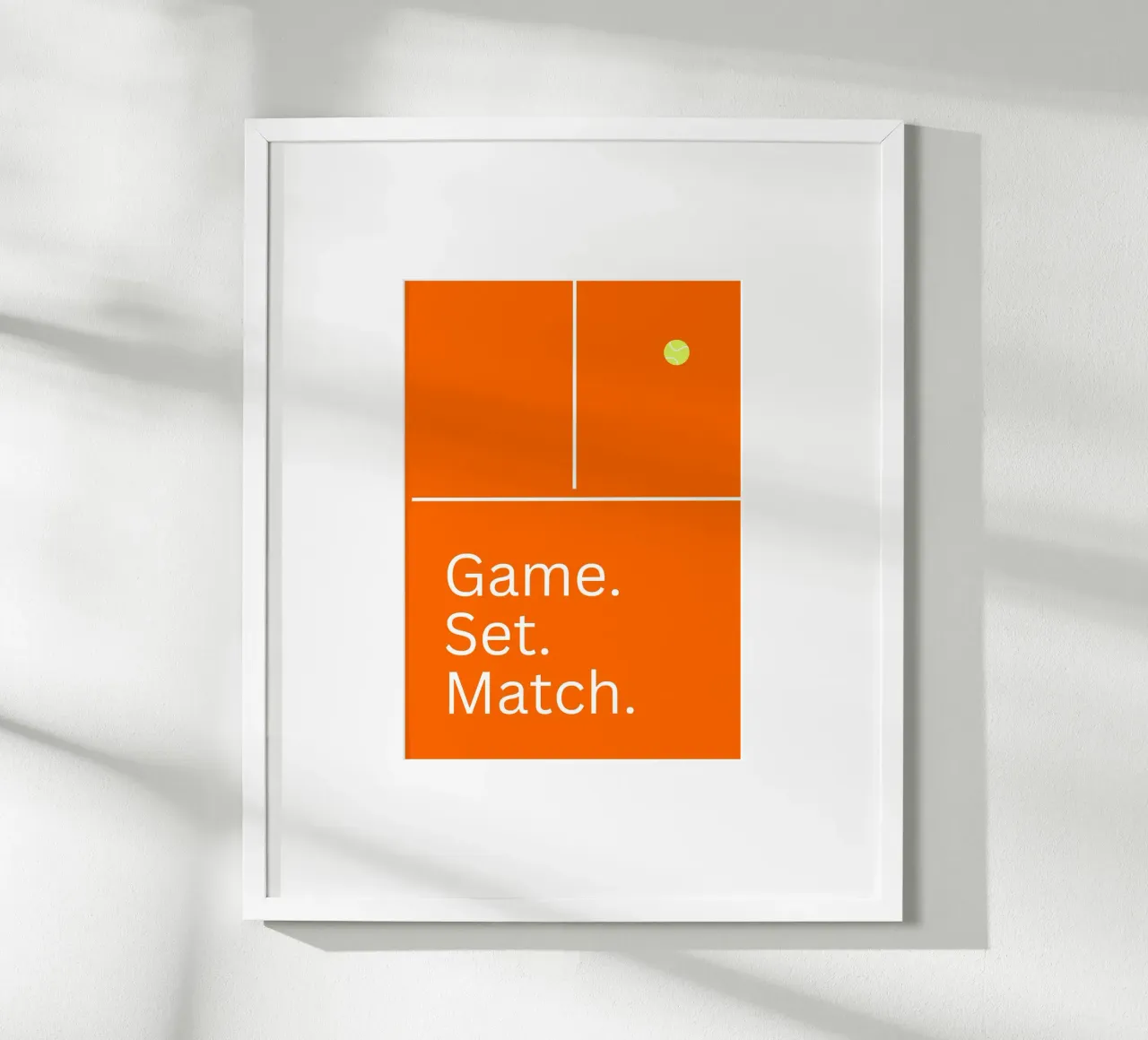 Game, Set, Match - Tennis - Sandplatz - Sport poster with wooden frame by keinkonzept