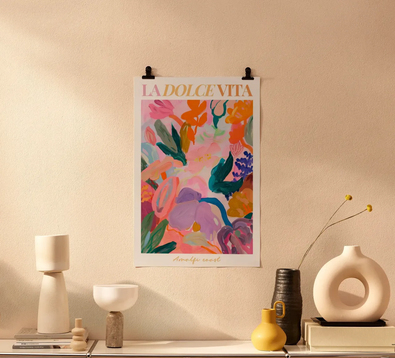 Abstracte bloemenprint, Bloemenposter, Moderne abstracte print poster van Boheme