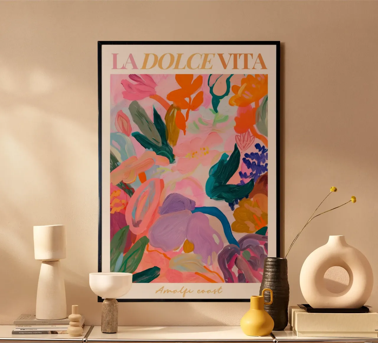 Abstracte bloemenprint, Bloemenposter, Moderne abstracte print poster van Boheme