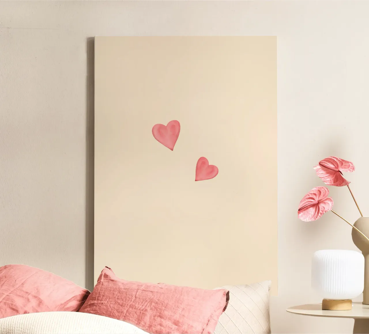 Harten - Bruiloft - Verloving - Geboorte - Verjaardag canvas met Baklijst van keinkonzept